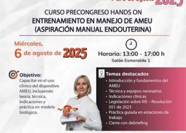 Entrenamiento en manejo de Aspiración Manual Endouterina ¡Curso práctico!
